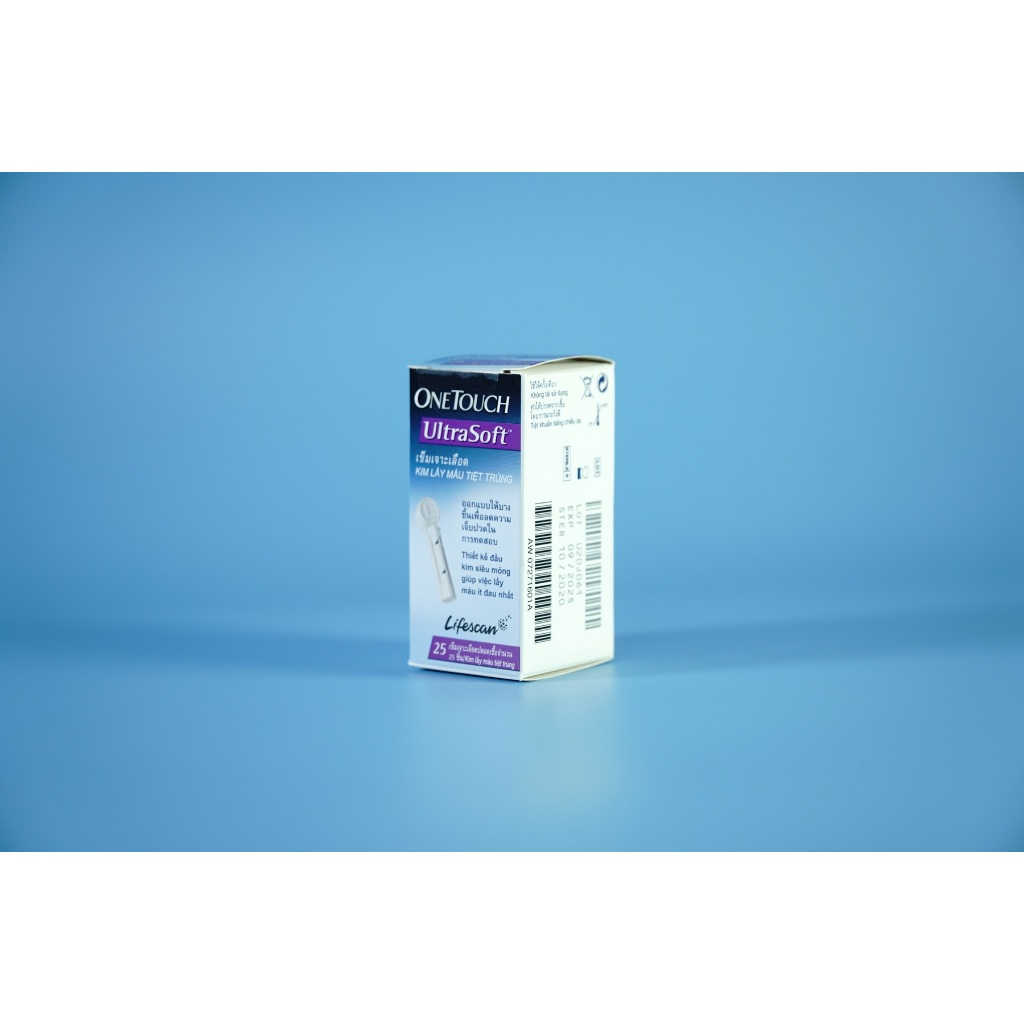 Hộp 25 & 100 kim lấy máu bút lấy máu máy đo đường huyết Lifescan Onetouch Ultrasoft