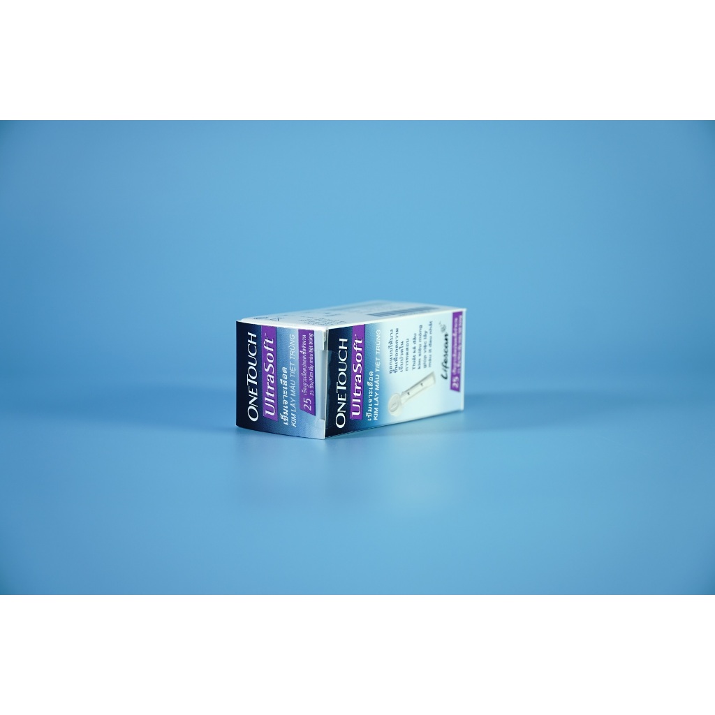 Hộp 25 & 100 kim lấy máu bút lấy máu máy đo đường huyết Lifescan Onetouch Ultrasoft