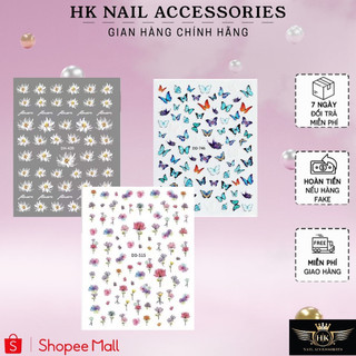 Sticker nail bướm hoa quả lá dán trang trí móng hk nail accessories