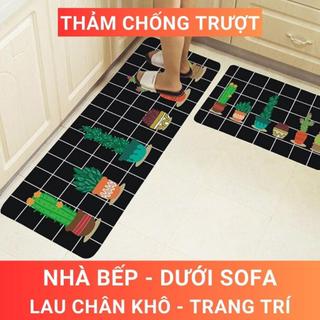 Thảm lau chân nhà bếp có lớp chống trượt trải sàn (Chọn mẫu và Cỡ 120*40cm hoặc 60*40cm) mã 27007
