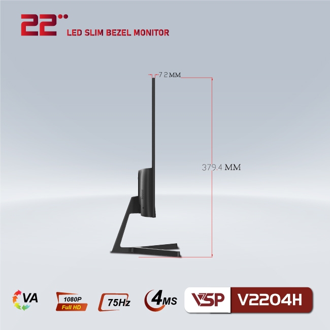 Màn Hình Phẳng LED VSP 22inch Tràn Viền V2204H