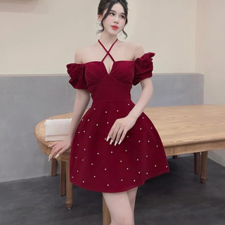 ĐẦM ĐEN VIỀN REN XOÈ TẦNG (chocker hoa cổ)