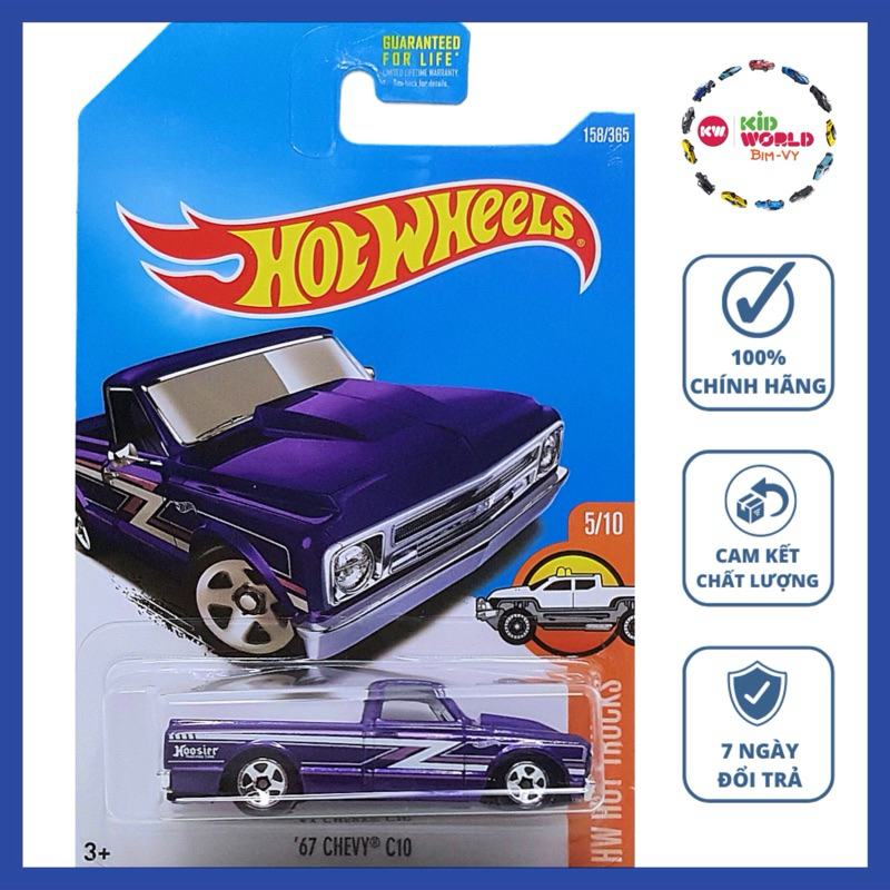 Xe mô hình Hot Wheels basic Bán tải '67 Chevy C10 DTX73.