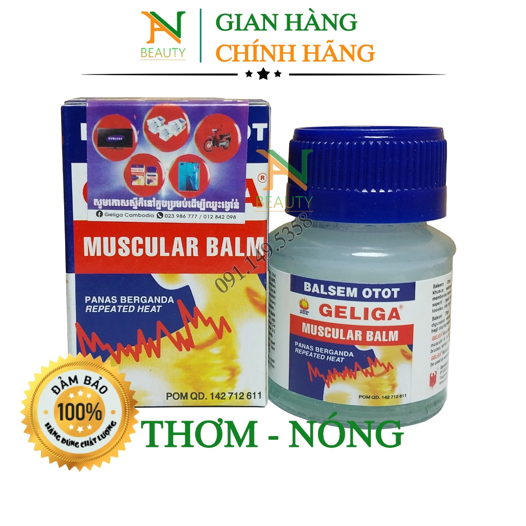 Dầu Cù Là Lửa Geliga Muscular Balm 40gr Hàng Chuẩn 100% Thơm Nóng