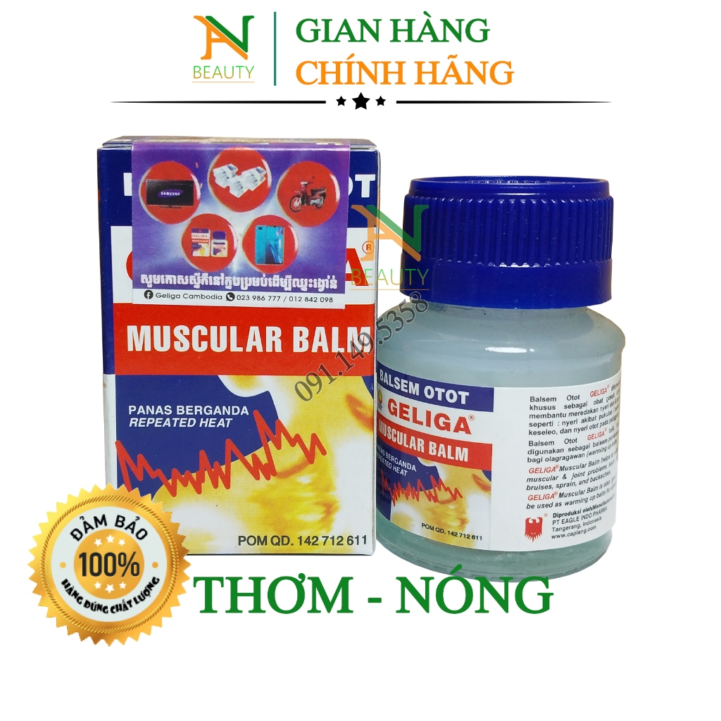 Dầu Cù Là Lửa Geliga Muscular Balm 40gr Hàng Chuẩn 100% Thơm Nóng