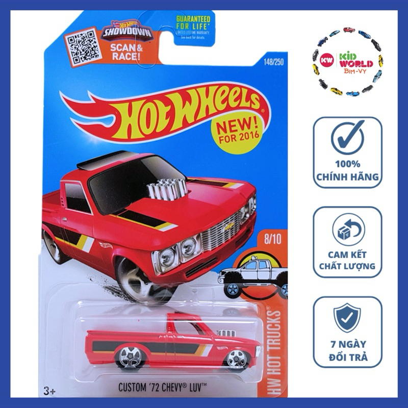 Xe mô hình Hot Wheels basic Bán tải Custom '72 Chevy LUV DHX47.