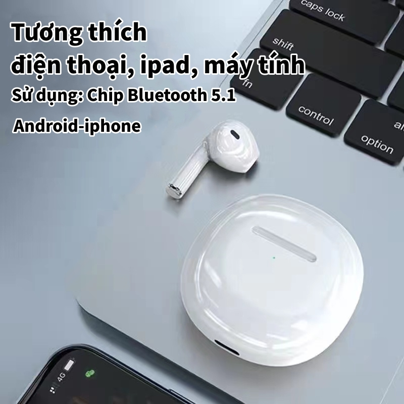 Tai nghe Bluetooth không dây Nâng cấp Bluetooth 5.1Pro 6 - Tai nghe tích hợp Pro 6 TWS International 2023 Chính hãng Vup