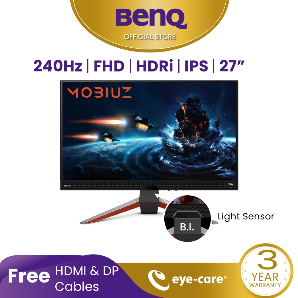 Màn hình máy tính BenQ MOBIUZ EX270M 27" FHD IPS 240Hz 1ms HDRi FreeSync chuyên gaming tích hợp tính năng bảo vệ mắt