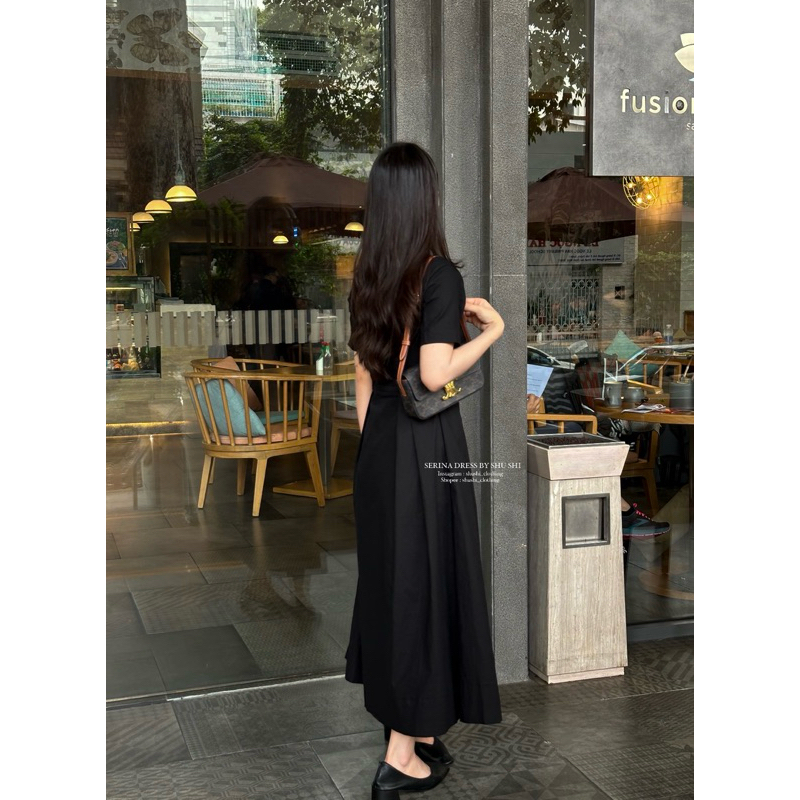 𝐒𝐞𝐫𝐢𝐧𝐚 𝐃𝐫𝐞𝐬𝐬 - Váy Cổ Tròn Ly Eo Linen