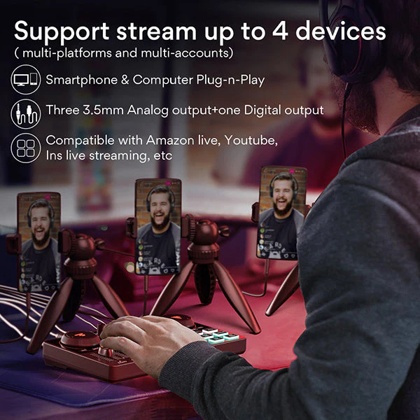 MAONO AM200 SOUND CARD - Bàn Trộn Âm Thanh Cho Thu Âm, Livestreams, Podcast - Hàng Chính Hãng / Bảo Hành 12 Tháng