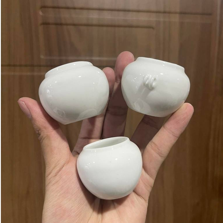 Cóng sứ chim chào mào hàng Bát Tràng mẫu bạch định gắn sẵn tai cho lồng chào mào