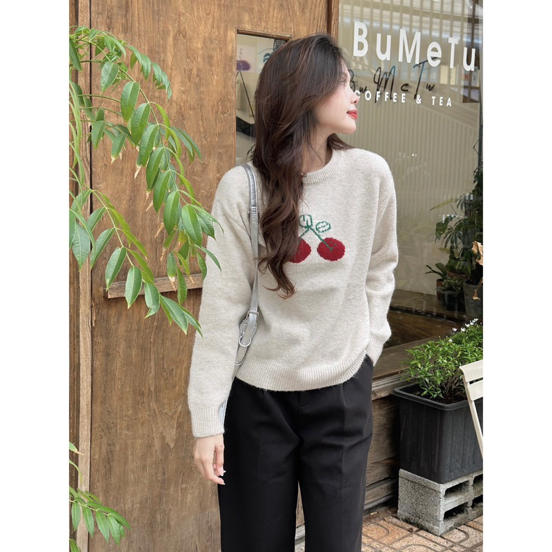 [RÁCH STORE] Áo Len - 011 - Thêu Trái Cherry