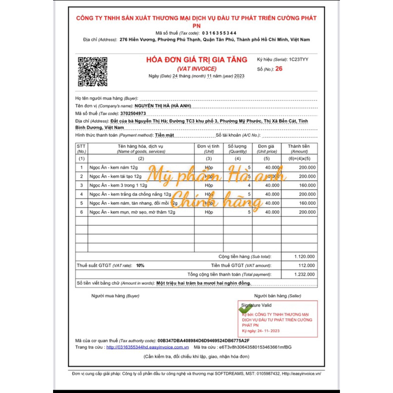 KEM NGỌC ÂN ĐỦ DÒNG  HÀNG CHÍNH HÃNG