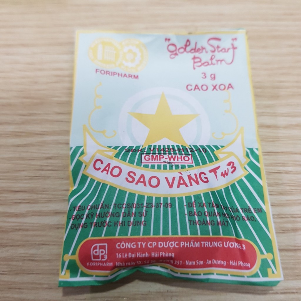 Cao Sao Vàng Chính Hãng Giá Sỉ Hộp 3g - Dầu Cù Là, Đánh bay nhức đầu, đau bụng, say tàu xe