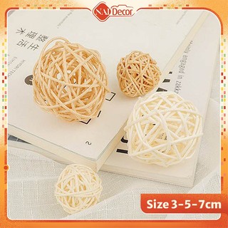 Quả cầu mây trang trí Nai Decor  (Đủ màu – Đủ Size) dùng trang trí, phụ kiện chụp ảnh