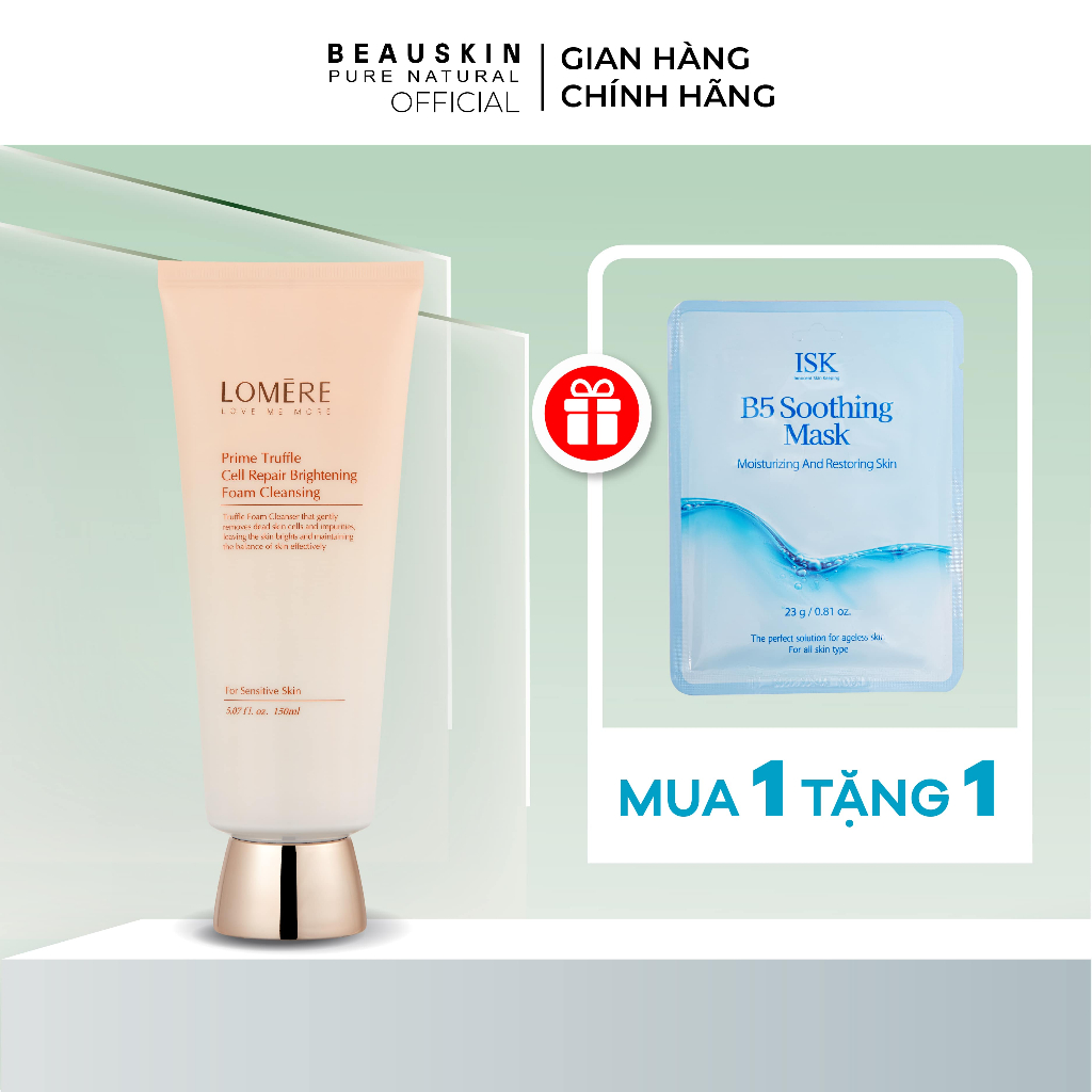 Sữa Rửa Mặt LOMERE Prime Truffle Cell Dưỡng Trắng, Làm Sạch Các Bụi Bẩn Từ Sâu Lỗ Chân Lông An Toàn Dịu Nhẹ 150ml