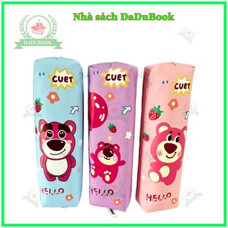 Bóp viết vải 1 ngăn hình gấu dâu