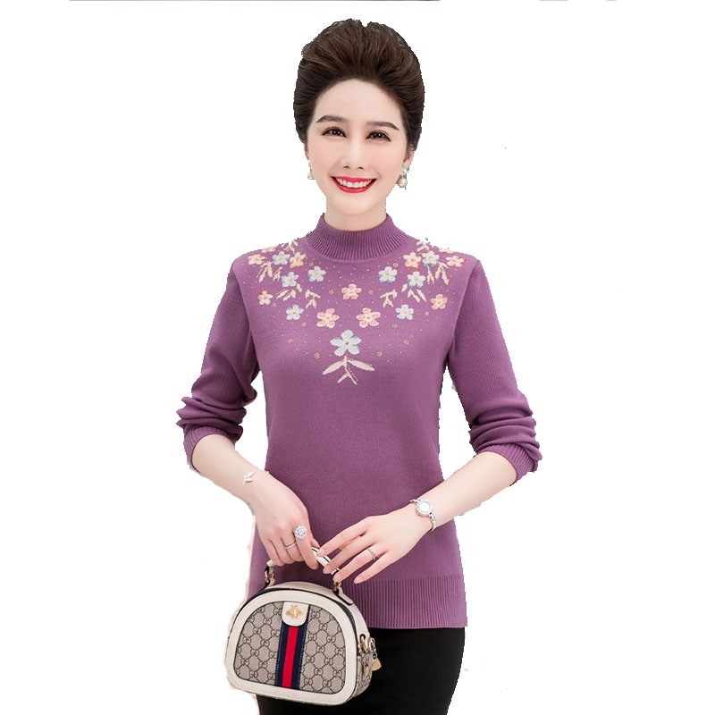 Áo len lót bông trung niên nữ cho mẹ bà AL12