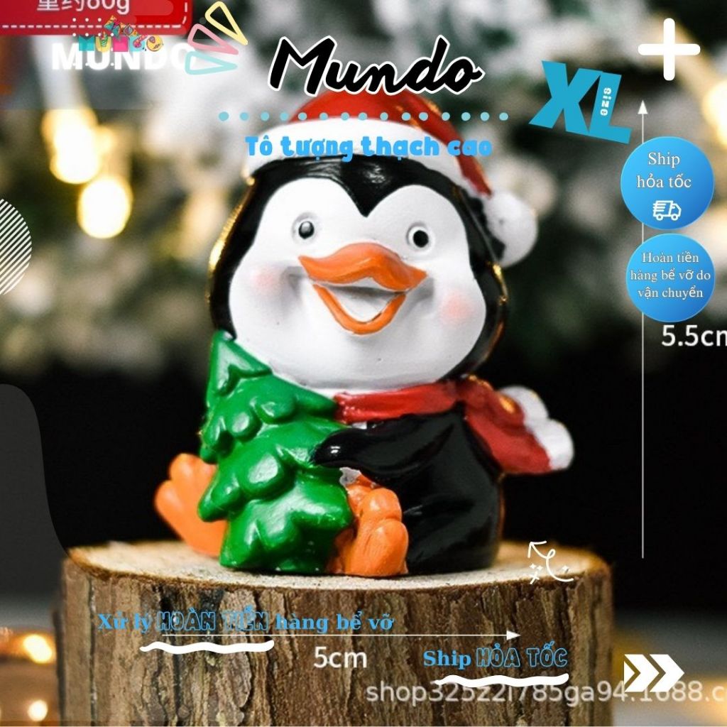 Tô Tượng Thạch Cao Bộ Noel 5 Nhân Vật SIZE L,Tượng Thạch Cao MUNDO