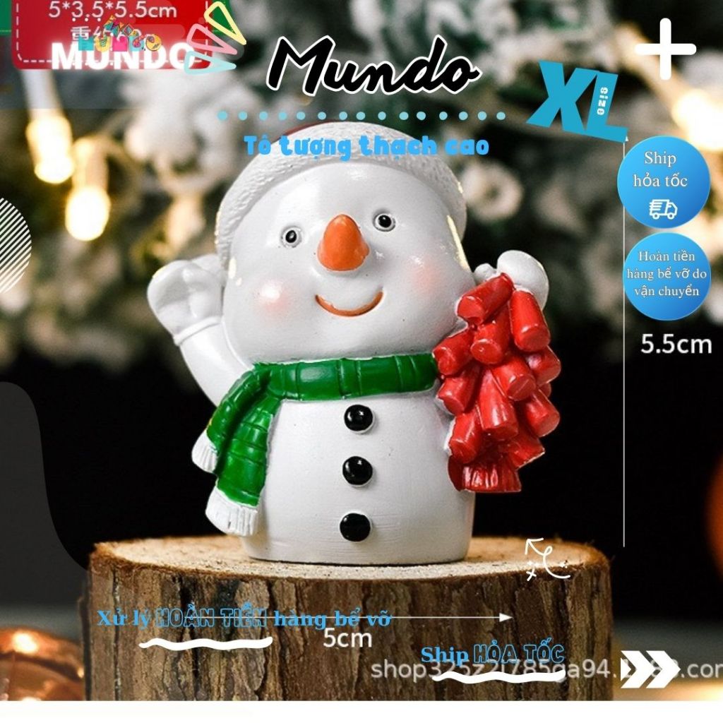 Tô Tượng Thạch Cao Bộ Noel 5 Nhân Vật SIZE L,Tượng Thạch Cao MUNDO