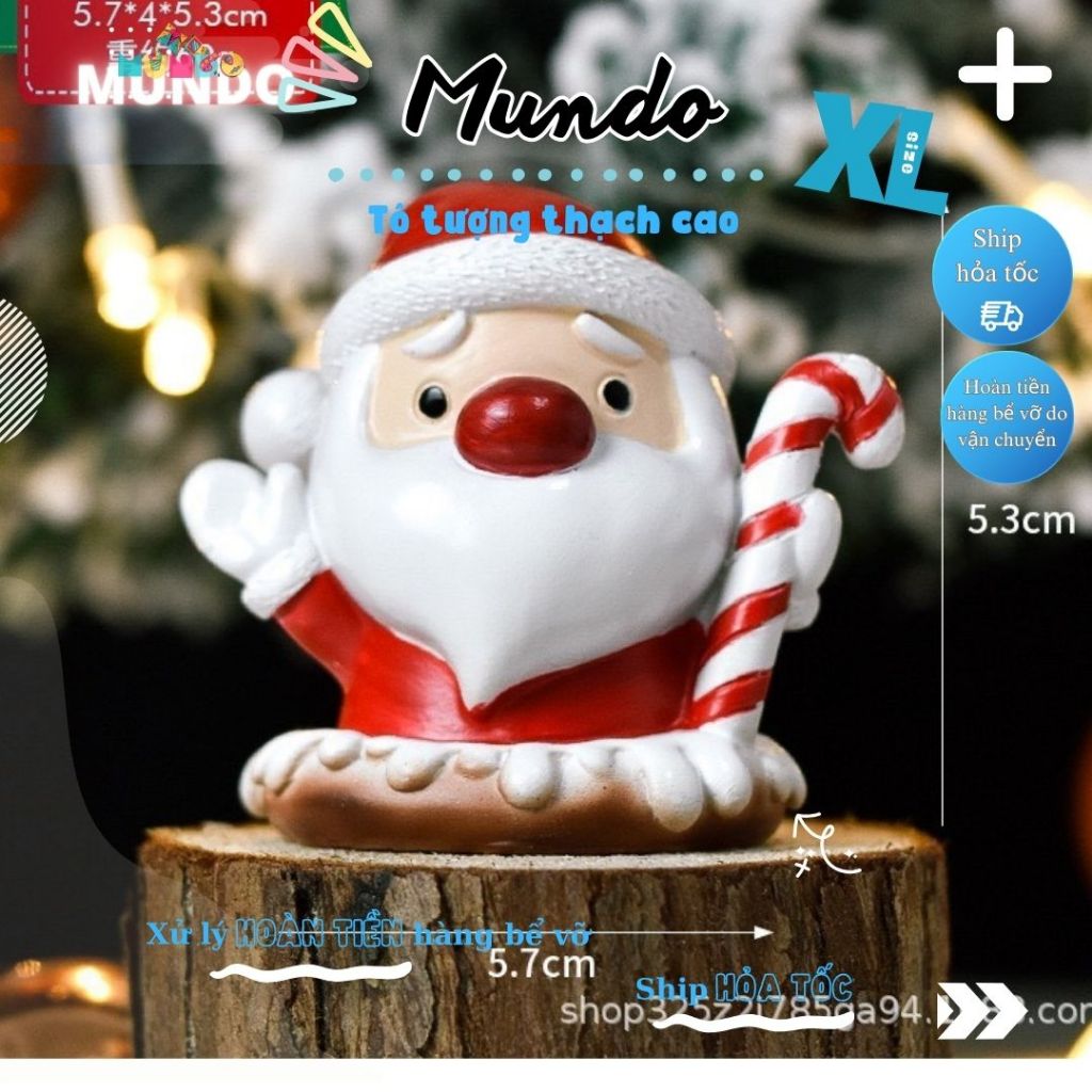 Tô Tượng Thạch Cao Bộ Noel 5 Nhân Vật SIZE L,Tượng Thạch Cao MUNDO