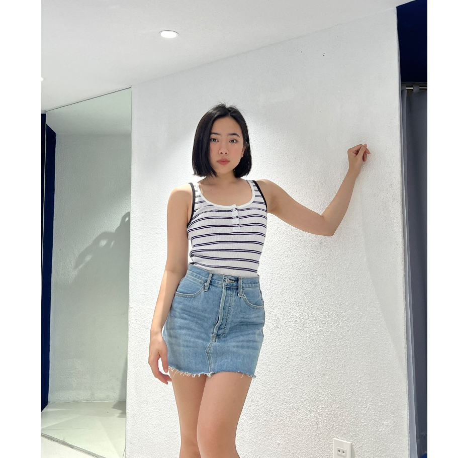 BlueBlue - Áo ba lỗ nữ - Icon Striped Tank - Navy Blue/White