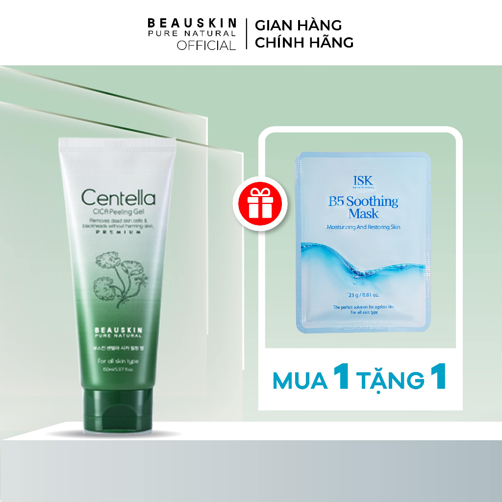 Tẩy Tế Bào Chết Mặt BEAUSKIN Centella Cica Dành Cho Da Dầu Mụn 150ml BCPG0300110