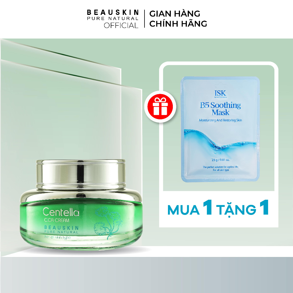 Kem Dưỡng Da Chiết Xuất Rau Má BEAUSKIN Centella Cica Tái Tạo Phục Hồi Da, Ngăn Ngừa Lão Hóa 50gr