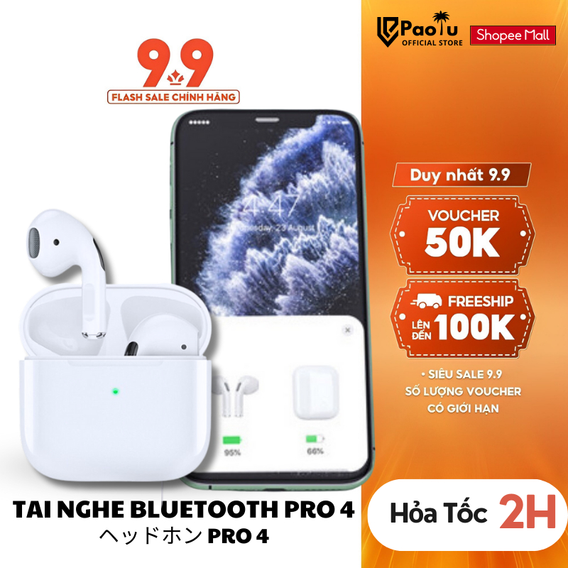 Tai nghe Bluetooth Nhét Tai Không Dây TWS Air Pro 4 Chống Tiếng Ồn Có Micro Cho IOS Xiaomi Android Bảo Hành 1 1