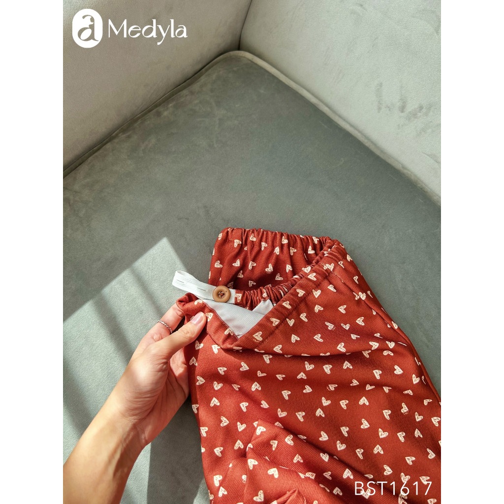 MEDYLA - Bộ đồ bầu mặc nhà thu đông dáng dài nhung tex có khóa cho bầu mặc thoải mái trong và sau sinh - BST1617
