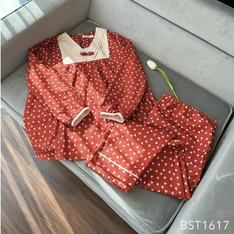 MEDYLA - Bộ đồ bầu mặc nhà thu đông dáng dài nhung tex có khóa cho bầu mặc thoải mái trong và sau sinh - BST1617