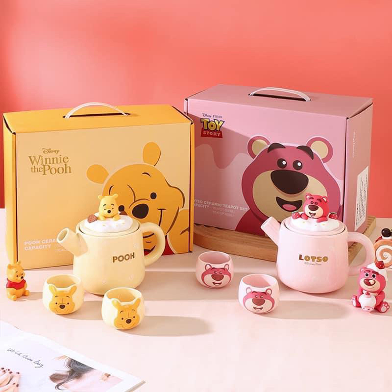 [Chính Hãng] Set bình trà lotso/pooh đáng yêuu chính hãng disney