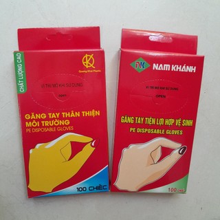 Hộp 100 chiếc găng tay nilon dùng 1 lần