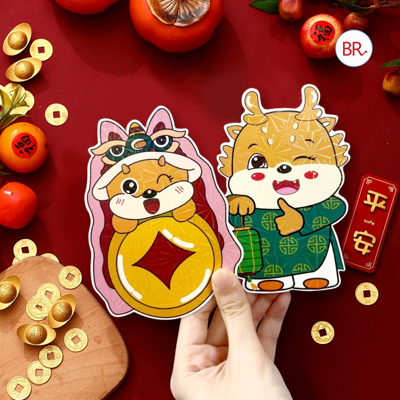 Sỉ 100  Lì xì Chipi thần tài, hình Rồng tết Tết 2024 nhiều hình dễ thương - Bao lì xì tết Giáp Thìn đẹp độc lạ 01739