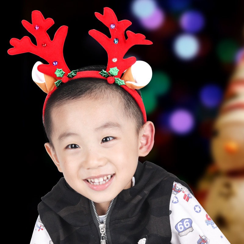 Bờm Noel Hình Tuần Lộc, Ông Già Noel - Cài Tóc Băng Đô Sừng Hươu Dễ Thương, Món Quà Mừng Giáng Sinh Đầy Ý Nghĩa Cho Bé