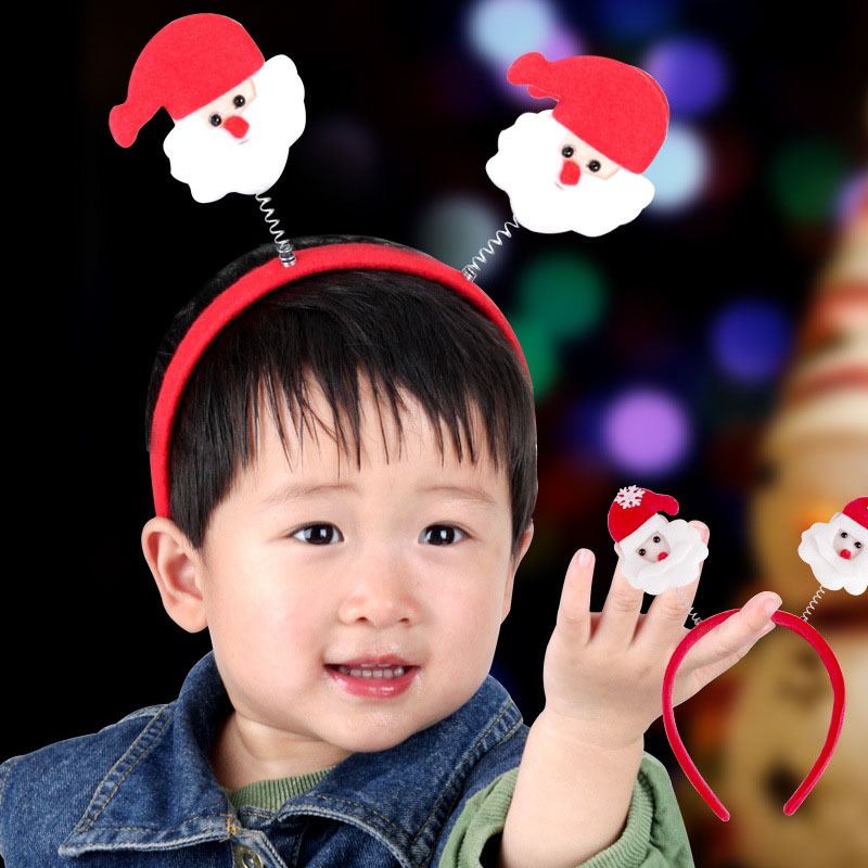 Bờm Noel Hình Tuần Lộc, Ông Già Noel - Cài Tóc Băng Đô Sừng Hươu Dễ Thương, Món Quà Mừng Giáng Sinh Đầy Ý Nghĩa Cho Bé