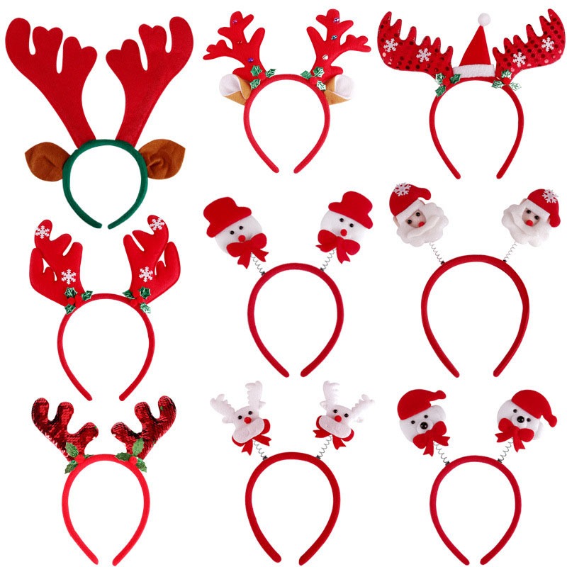 Bờm Noel Hình Tuần Lộc, Ông Già Noel - Cài Tóc Băng Đô Sừng Hươu Dễ Thương, Món Quà Mừng Giáng Sinh Đầy Ý Nghĩa Cho Bé