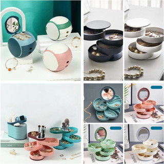 [FREESHIP] HỘP ĐỰNG TRANG SỨC MINI 6 NGĂN CÓ GƯƠNG - 4 TẦNG XOAY - 5 TẦNG CÁNH HOA
