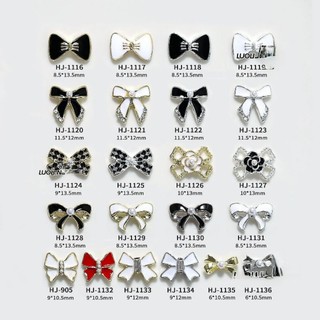 Charm nơ nail bạc sáng