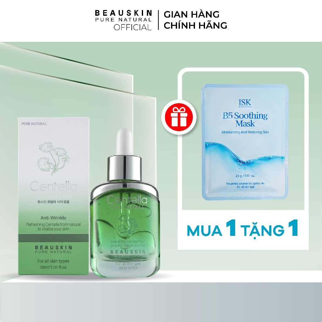 Tinh Chất Rau Má BEAUSKIN Centella Cica Tái Tạo Làm Trắng, Phù Hợp Với Mọi Loại Da Dung Tích 30ml