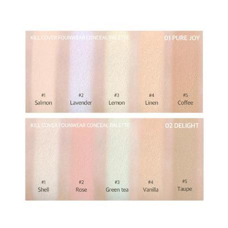 Che Khuyết Điểm - Triệt Sắc 5 Ô Clio Kill Cover Founwear Conceal Palette
