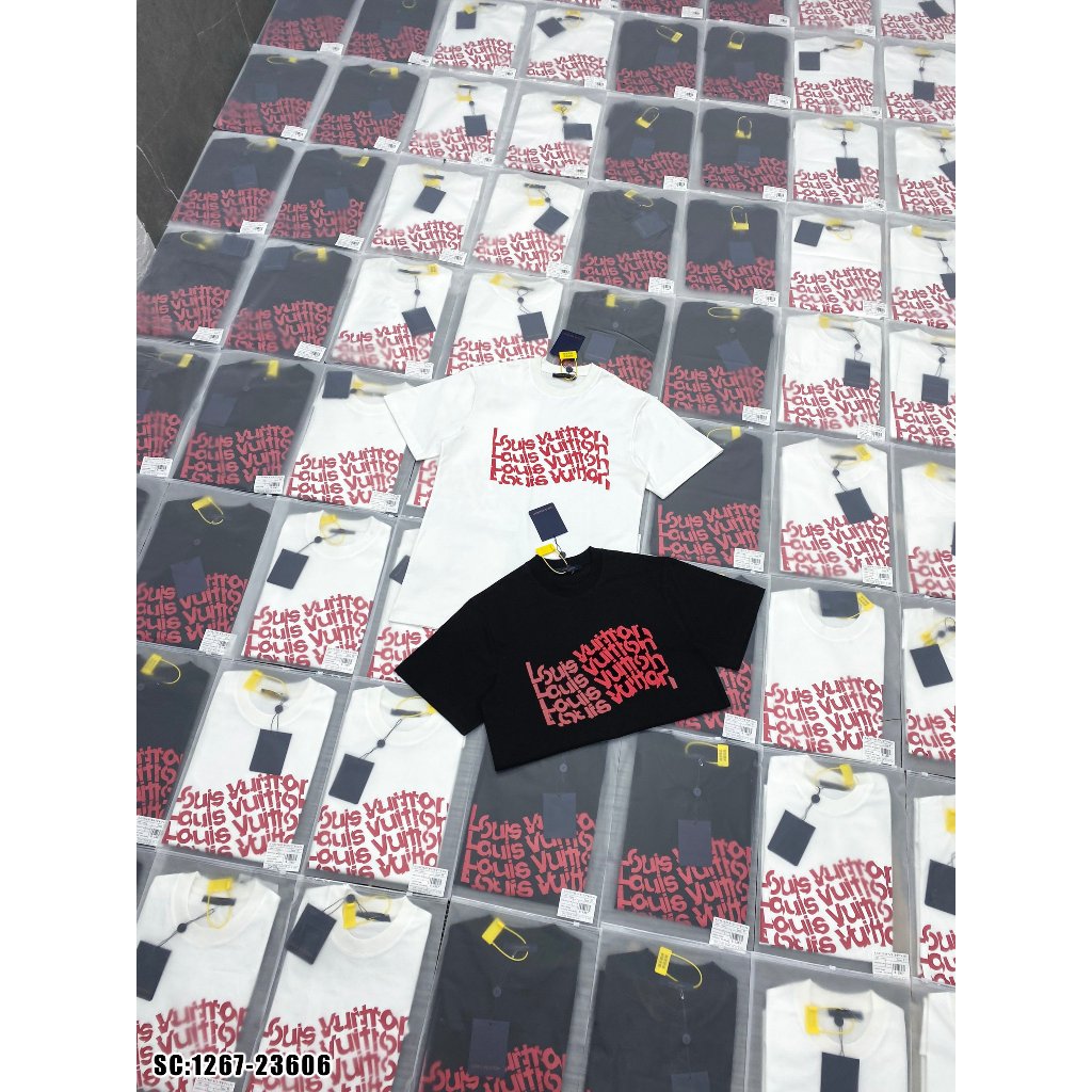 Áo thun in dập siêu hot, hàng cực đẹp, thêu chữ thêu hình gấu bo cổ nam nữ