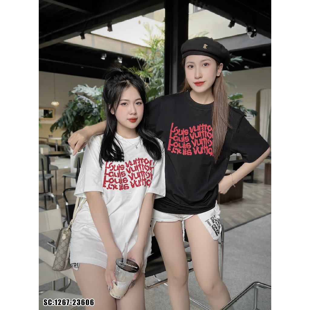 Áo thun in dập siêu hot, hàng cực đẹp, thêu chữ thêu hình gấu bo cổ nam nữ