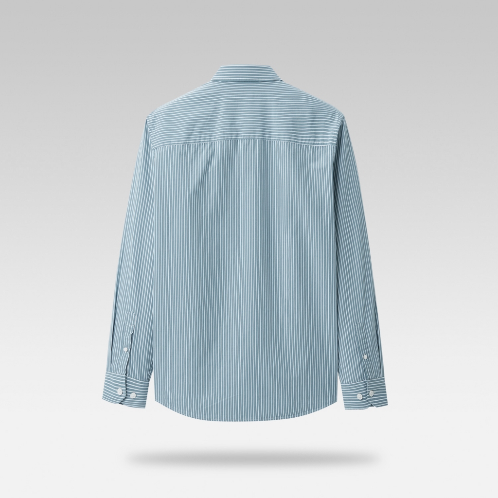 HLA - Áo sơ mi nam dài tay cổ trụ 100% cotton mềm mại trơn nhẵn Button-down vertical striped long sleeves cotton Shirt