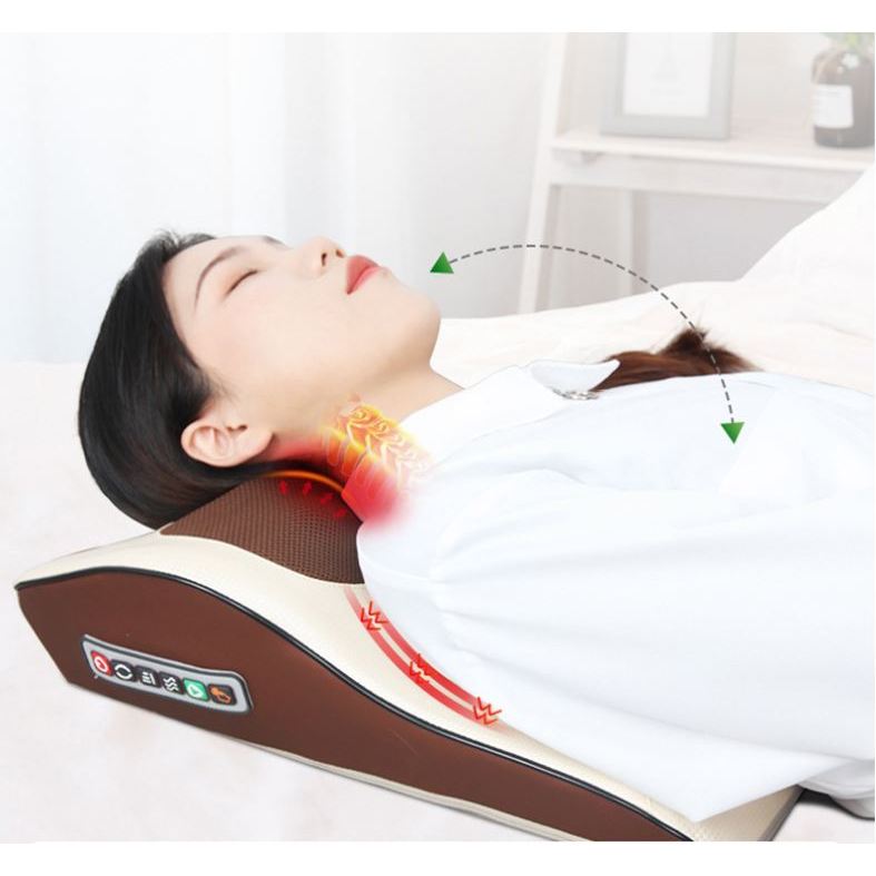 Gối massage cổ vai gáy 20 bi, Máy mát xa toàn thân đa năng vai, gáy, cổ, chân, tay, lưng và cột sống , bảo hành 12 tháng
