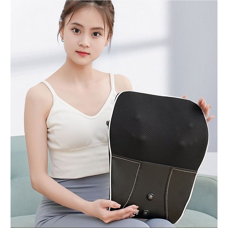 Gối massage cổ vai gáy 20 bi, Máy mát xa toàn thân đa năng vai, gáy, cổ, chân, tay, lưng và cột sống , bảo hành 12 tháng