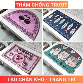 Thảm lau chân trải sàn chống trượt trang trí phòng khách nhà bếp (Chọn mẫu và hình) cỡ 60*40cm mã 27007b