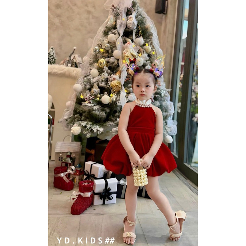 Váy Nhung công chúa cho bé gái