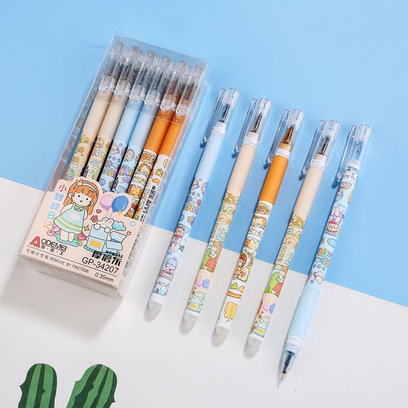 Bút Gel nước ngòi 0.5mm xanh/đen ruột to luyện viết chữ Hán Nhật Hàn, tập viết tiếng Trung viết cực thích - 1 hộp