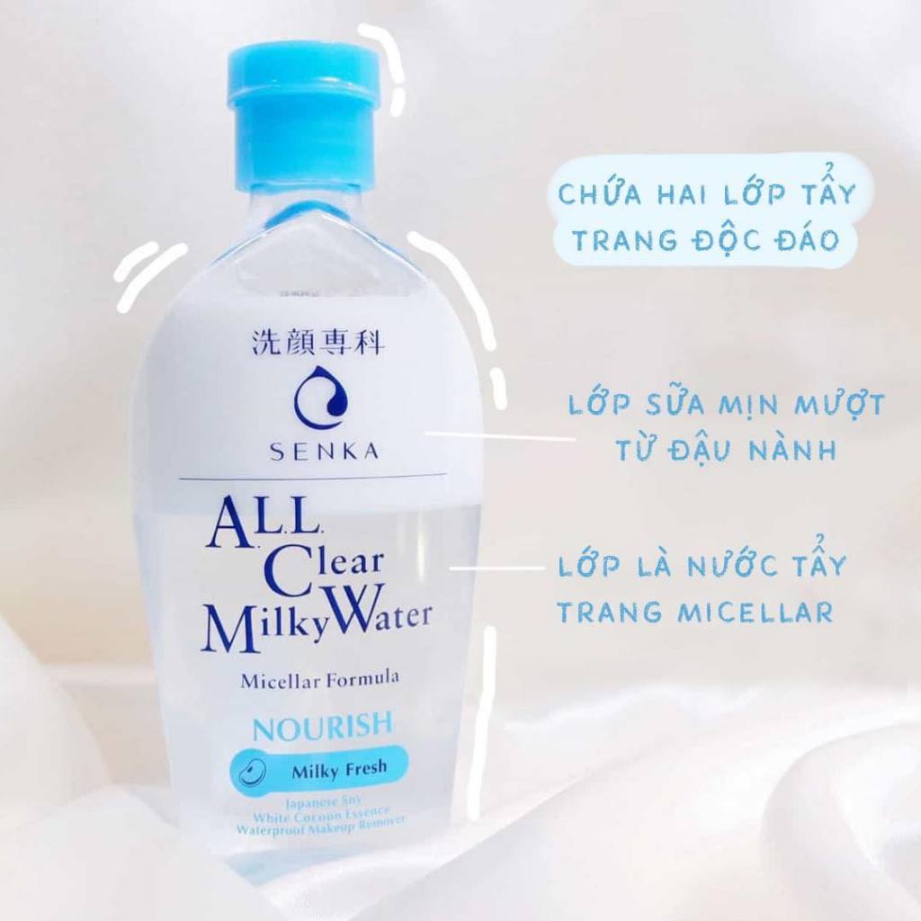 Nước sữa tẩy trang Senka A.L.L. Clear Milky Water sạch sâu 2 lớp  JPKOI